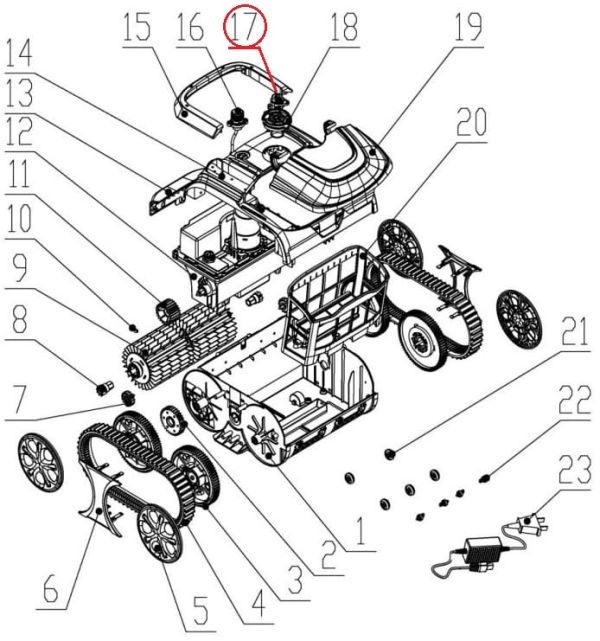 Колпачок кнопки включения к пылесосу Wybotics WY200 (№1 S.WY200 Pro.10.001)