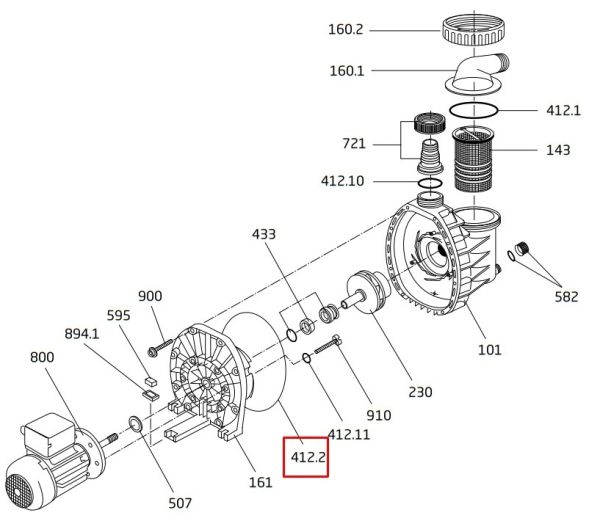 Уплотнительное кольцо корпуса насоса Speck BADU PICCO ІІ, 158х6 мм (292.1541.220)