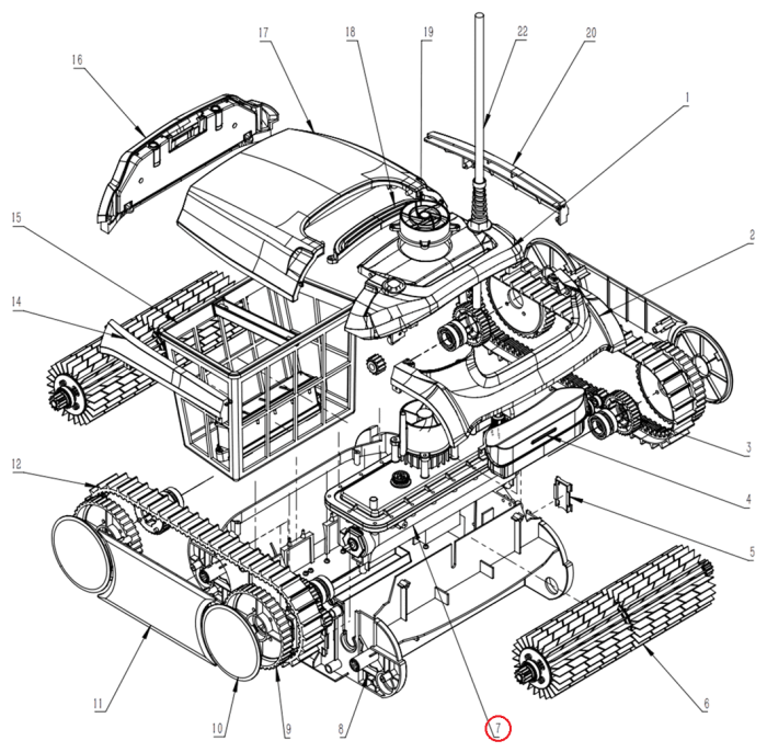 Комплект приводного механизма для робота-пылесоса Wybotics WY350 (B.WY360.02.001)
