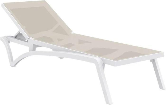 Шезлонг Aquajoy Pacific, белый с серо-коричневым