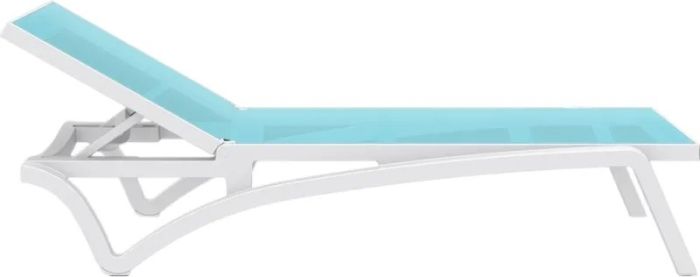 Шезлонг Aquajoy Pacific, белый с бирюзовым