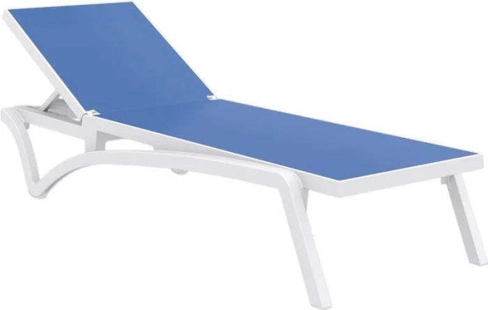 Шезлонг Aquajoy Pacific, белый с синим