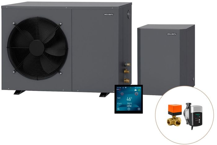 Инверторный тепловой насос для дома Aquajoy Comfort 10 (10 кВт), циркуляционный насос + трехходовой клапан