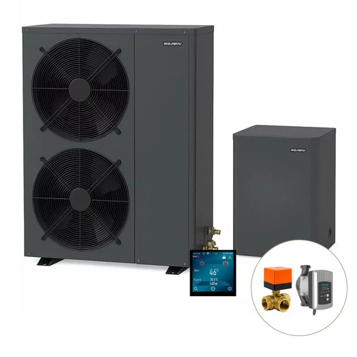 Инверторный тепловой насос для дома Aquajoy Comfort 26T (26 кВт) с ТЭН (3 кВт), циркуляционный насос + трехходовой клапан 