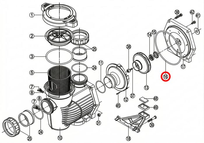 Уплотнительное кольцо корпуса насоса Hayward HCP RPUM0016.03R