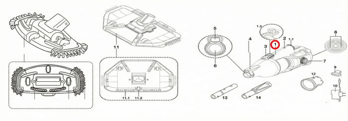 Блок мотора с аккумулятором Kokido для пылесоса Telsa EV33 EV033CBXNEXXTEL