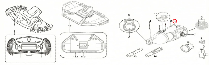 Стопорное кольцо и защелка Kokido для пылесоса Telsa EV33