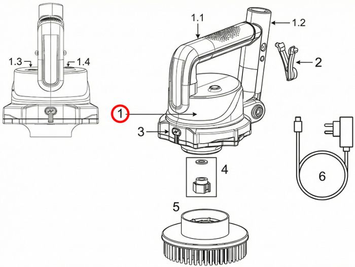 Блок мотора с аккумулятором Kokido SCRUBBY