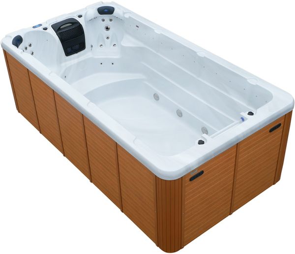 Плавательный СПА-бассейн Aquajoy Wave  (430х225х150 см), Серебристо-белый мрамор