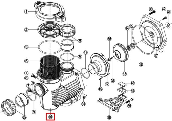 Корпус насоса Hayward KPR HCP3600 (500100100023)