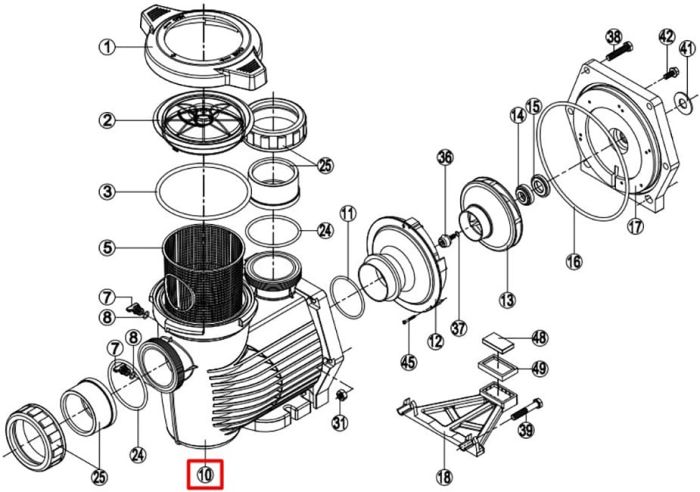 Корпус насоса Hayward KPR HCP3600 (500100100023)