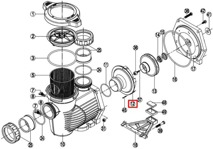 Диффузор насоса Hayward KPR HCP3600 (500100060008)