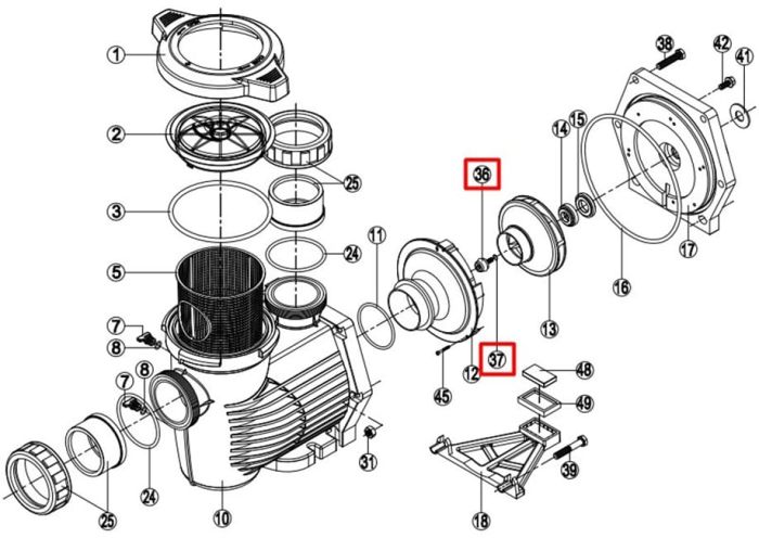 Комплект болтов Hayward KPR HCP3600 (500100190002)