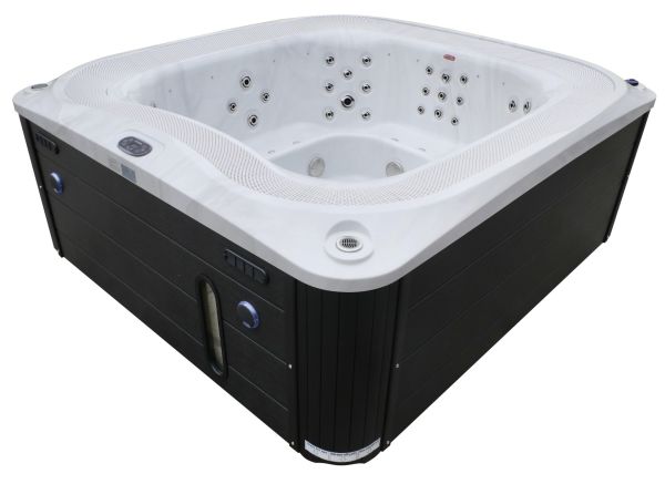 Переливной СПА-бассейн Aquajoy Serenity (250х230х96 см), Серебристо-белый мрамор