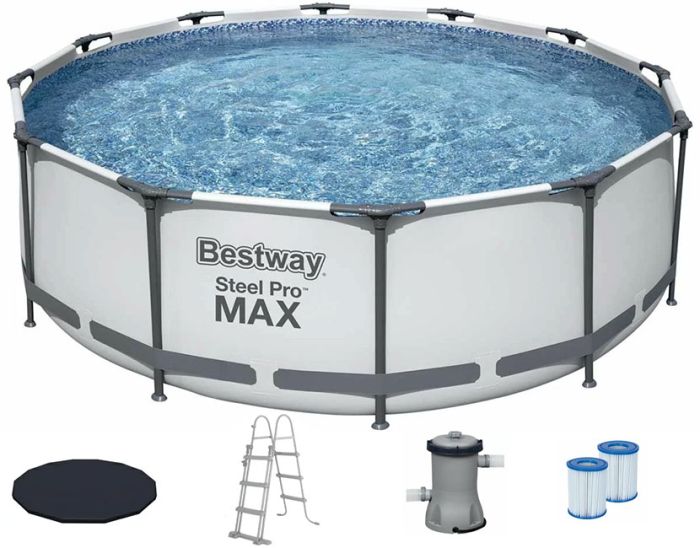 Каркасный бассейн Bestway 56420 (366х122 см) с картриджным фильтром, тентом и лестницей