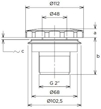 Форсунка стеновая Flexinox 87198042 (4.5 м3/ч) под лайнер, 2"