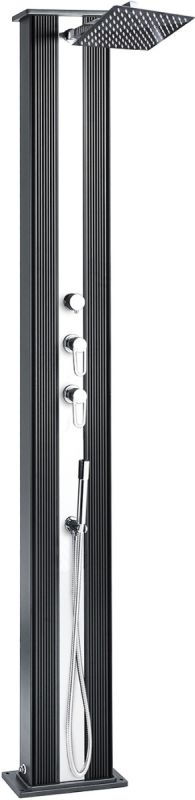 Душ солнечный Aquaviva Hybride Dada Straight алюминиевый с мойкой для ног, антрацит DS-D463NX, 40 л