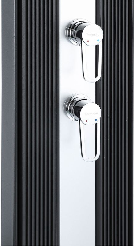 Душ солнечный Aquaviva Hybride Dada Straight алюминиевый с мойкой для ног, антрацит DS-D463NX, 40 л
