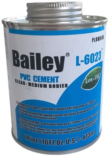 Клей для труб ПВХ Bailey L-6023 473 мл, прозрачный