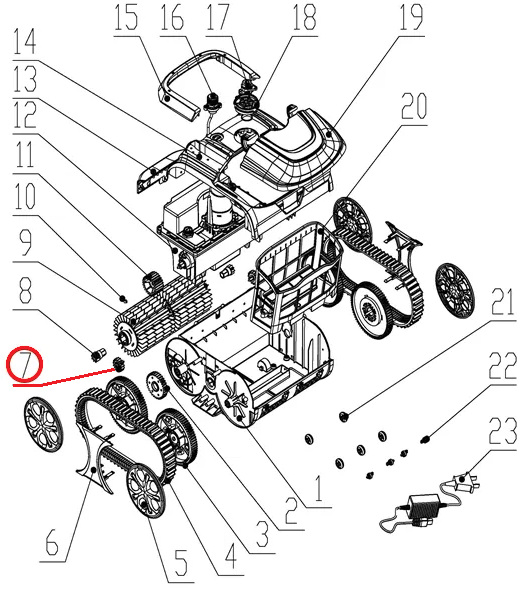 Цилиндрическая шестерня к пылесосу Wybotics WY200, (cylindrical gea №7/WY200)