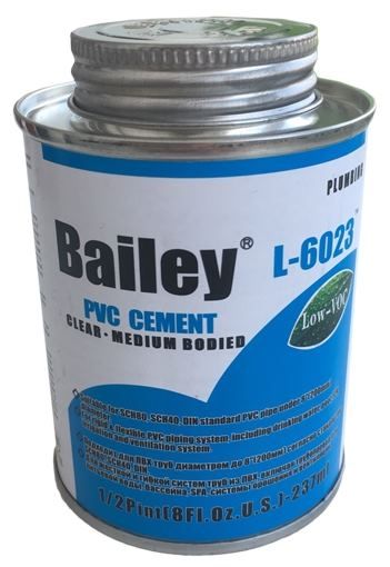 Клей для труб ПВХ Bailey L-6023 237 мл, прозрачный