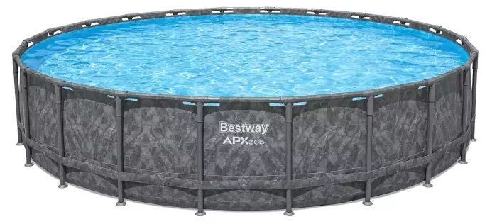 Каркасный бассейн Bestway Grey 561KC (549х132 см) с песочным фильтром, тентом и лестницей