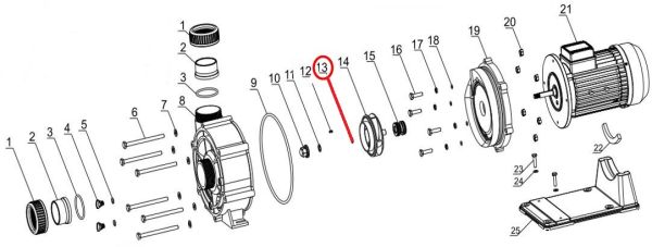 Уплотнительное кольцо корпуса насоса SLP d25х2.4, (F02010026 №12)
