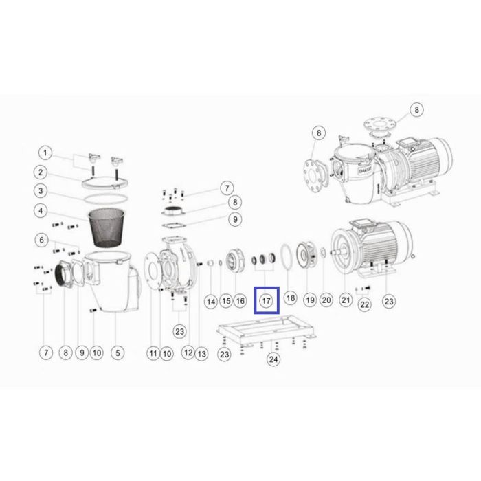 Уплотнительное кольцо Emaux насосов SE10\SE15 (Сальник) 4015021