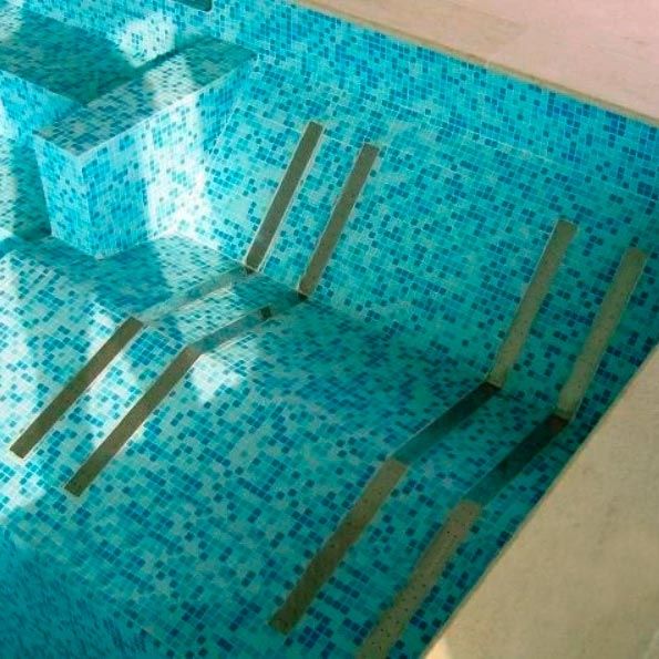 Лежак аэромассажный Aquaviva AISI 304 двухполосный, под бетон