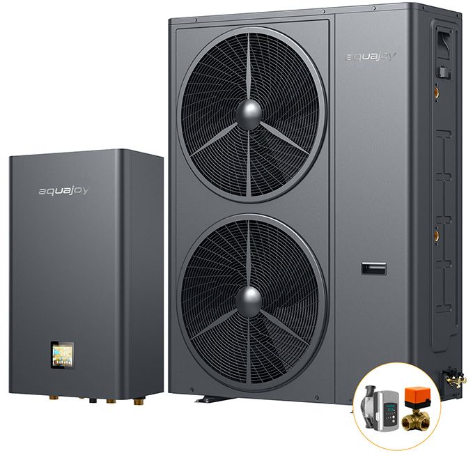 Инверторный тепловой насос для дома Aquajoy Plus 16T (15.57 кВт), циркуляционный насос + трехходовой клапан