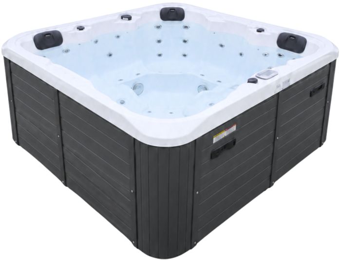 СПА-бассейн Aquajoy Riviera (200х200х90 см), серебристо-белый мрамор, с динамиками и LED-подсветкой