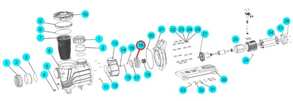 Крыльчатка насоса Aquaviva SEQ\WEQ750, SLP750T\WLP750T, (A03070176 №21)