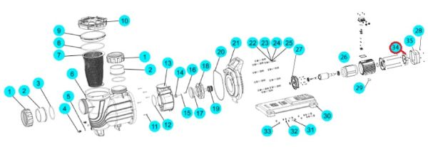 Крыльчатка вентилятора насоса SLP300-400 Aquaviva, (B15010005 №45)