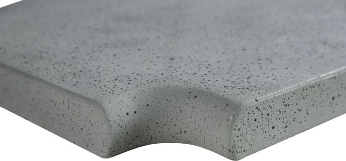 Угловой копинговый камень Aquazone Tuff 320x400x50-25 мм, серый (пористый)