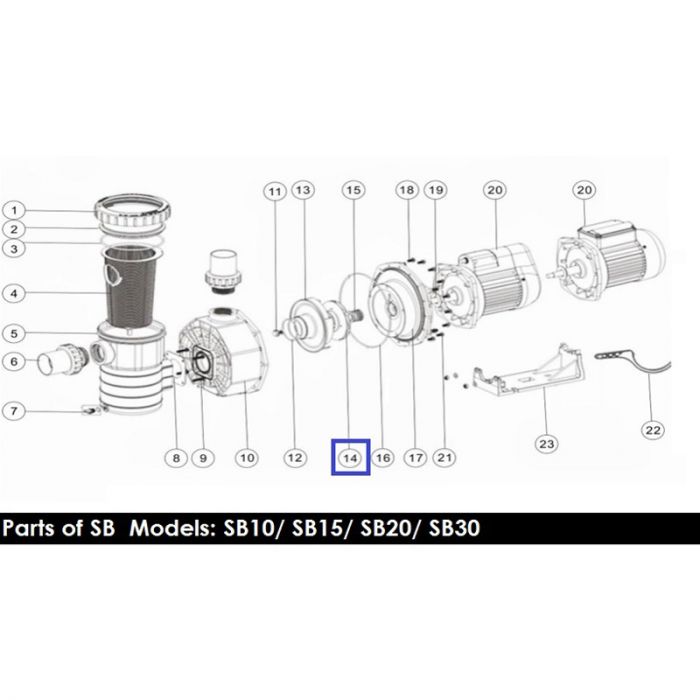 Крыльчатка для насоса Emaux SB30/SR30 01311006