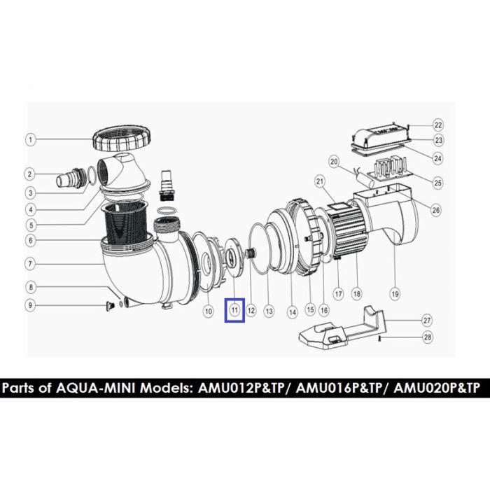 Крыльчатка для насоса Emaux AMU020TP/AMU020P (1311044)