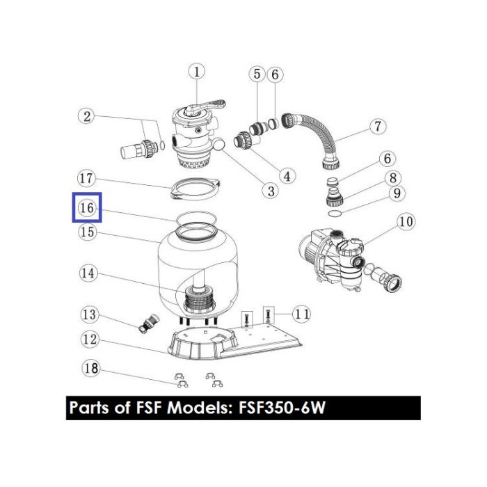 Резиновая прокладка под 6-позиционный кран фильтров Emaux V350 - V700 (02011134)