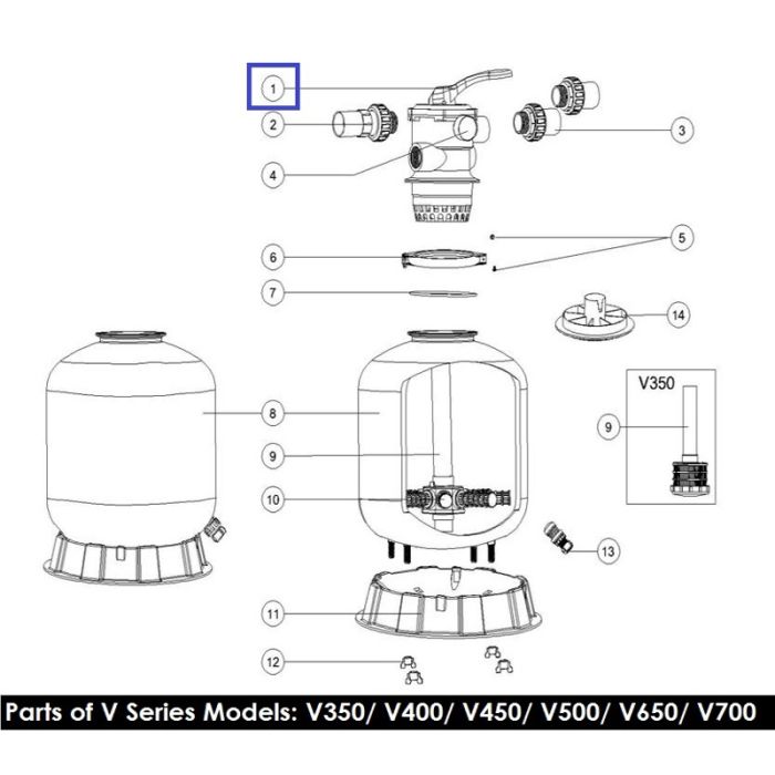Кран шестиходовой Emaux MPV01 (1.5") верхний