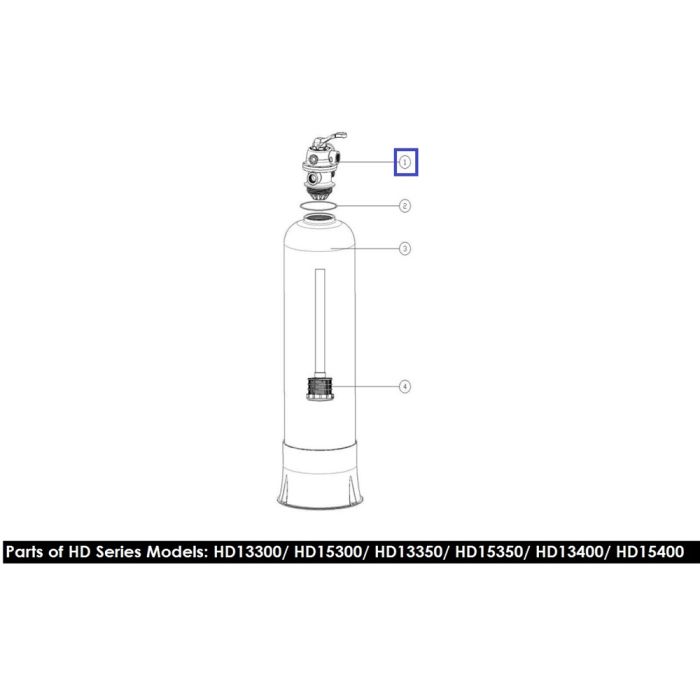 Кран шестиходовой 1'' Emaux HD серии MPV06 88281403, (верхнее подключение)