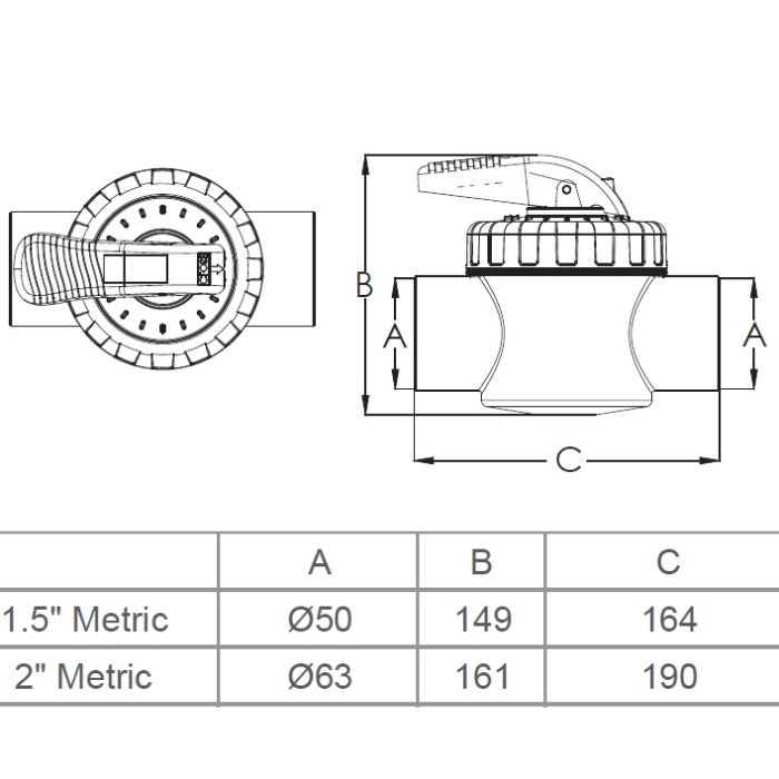 Кран Emaux V50-2 (E) двухпозиционный 63 мм