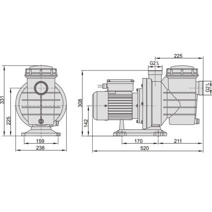 Насос AquaViva LX SWIM050T (380В, 12 м3/ч, 1HP)