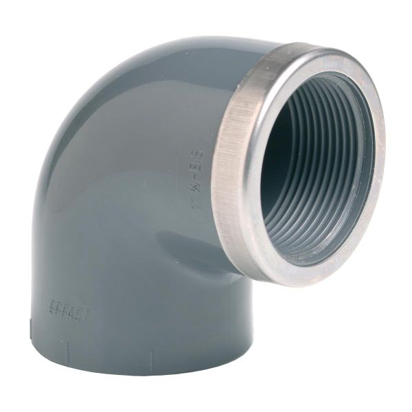 Колено ПВХ Effast RGRGOR032D 90° c металлическим кольцом, d32x1"
