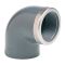 Колено ПВХ Effast RGRGOR063G 90° c металлическим кольцом, d63x2"
