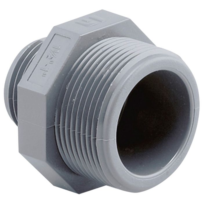Ниппель переходной ПВХ Hidroten 1002453, НР-НР, d1 1/2"- 1/2" 