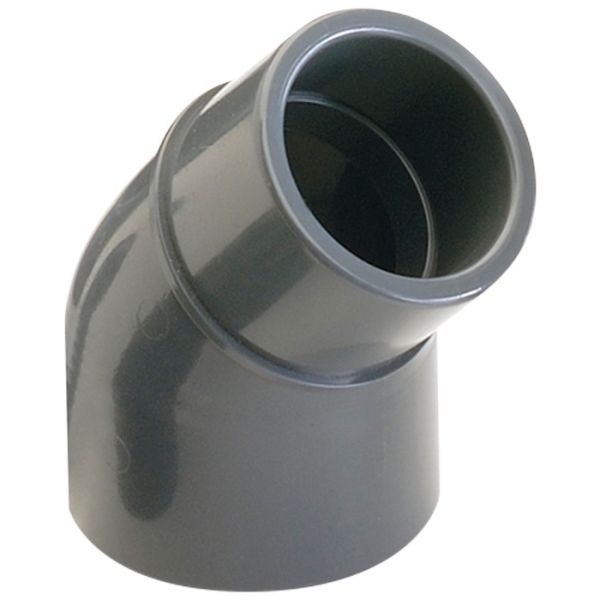 Колено клеевое 45° ПВХ Hidroten 1001744, редукционное, d50x50x40 мм