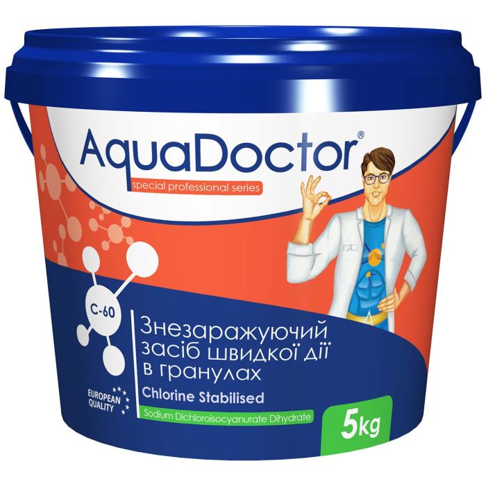 Шок-хлор для бассейна AquaDoctor C-60 5 кг в гранулах