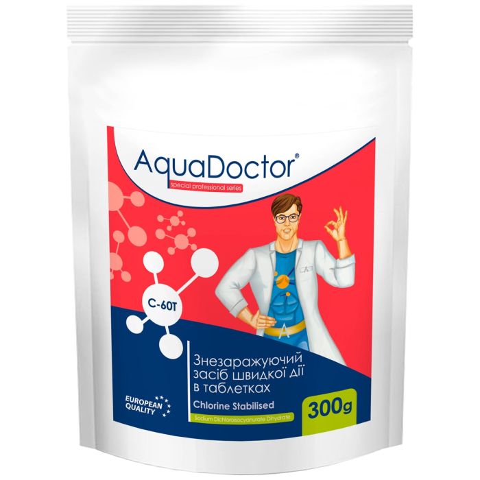 Шок-хлор для бассейна AquaDoctor C-60T 0.3 кг в таблетках