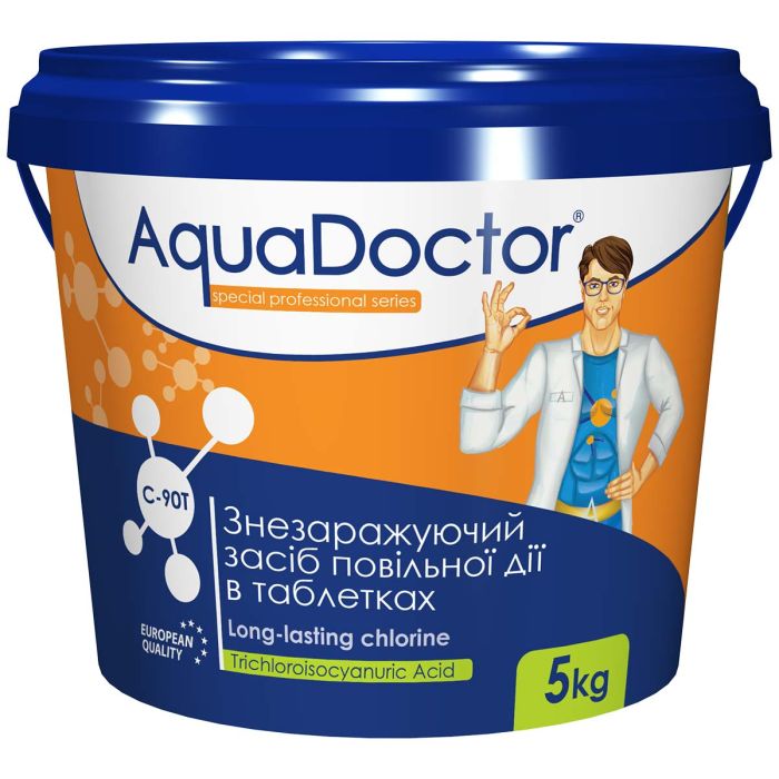 Хлор для бассейна AquaDoctor C-90T 5 кг в таблетках