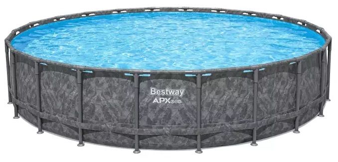 Каркасный бассейн Bestway Grey 561JZ (671х132 см) с песочным фильтром, тентом и лестницей