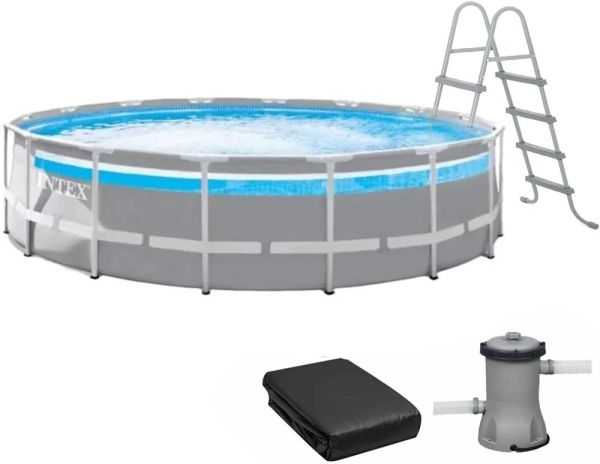 Каркасный бассейн Intex 26722 Premium (427х107 см) с картиджным фильтром, лестницей, подложкой и тентом